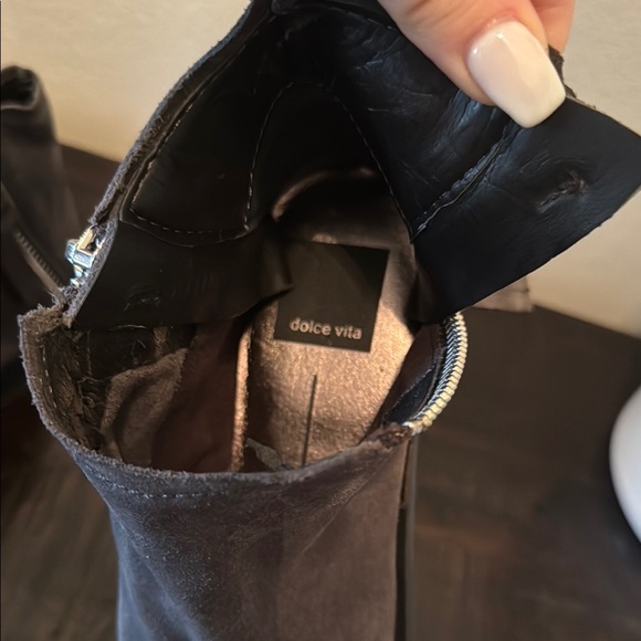 Dolce Vita Gray Ankle Booties with Suede Finish - Picture 5 of 7